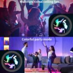⁦Ventilateur de Plafond Lumineux E27 avec Éclairage RGB et Télécommande - مروحة السقف الذكية إضاءة ملونة مع ريموت⁩ - الصورة ⁦8⁩