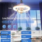 ⁦Ventilateur de Plafond Lumineux E27 avec Éclairage RGB et Télécommande - مروحة السقف الذكية إضاءة ملونة مع ريموت⁩ - الصورة ⁦2⁩