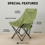 ⁦Chaise de Camping Pliante avec Dossier Réglable - كرسي تخييم بظهر عالي مريح قابل لتمديد⁩ - الصورة ⁦12⁩
