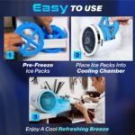 ⁦Mini Climatiseur Portable à Glace Technologie Jet Fan, 3 Vitesses et Éclairage LED - مبرد الهواء والثلج المدمج بـ 3 سرعات وإضاءة ملونة⁩ - الصورة ⁦9⁩