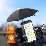 ⁦Support Téléphone Moto Avec Parapluie Intégré Protection Pluie et Soleil - حامل ومثبت الهاتف الذكي للدراجات النارية مع مظلة واقية من المطر والشمس⁩ - الصورة ⁦2⁩