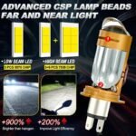 ⁦Ampoule LED H4 Moto Avec Mini Lentille Projecteur - Double Faisceau Ultra-Puissant 42W - مصباح للدراجات النارية مع عدسة قوة 42 واط⁩ - الصورة ⁦4⁩