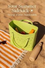 ⁦Sac de Plage Eva et Silicone Garni de Trous Grand Cabas Imperméable Tendance pour Été - حقيبة الشاطئ السيليكونية العصرية المقاومة للماء⁩ - الصورة ⁦9⁩