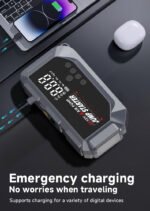 ⁦Booster Batterie et Compresseur d'Air Intelligent 12V avec Écran LCD CTC-936T - مقلع بطارية السيارة وجهاز الطوارئ المتكامل 2 في 1 مع مضخة هواء ذكية وشاشة رقمية⁩ - الصورة ⁦8⁩