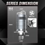 ⁦Ampoule LED H4 Pour Phare Universel Moto Technologie Double Lentille - مصباح ليد للمكابح والمصابيح الأمامية بعدسة مزدوجة مطورة⁩ - الصورة ⁦3⁩