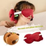 ⁦Kit de Voyage Confort 2en1 Oreiller Cervical en Mousse à Mémoire de Forme et Masque de Nuit Peluche - طقم السفر المريح وسادة رقبة ميموري فوم مع قناع نوم⁩ - الصورة ⁦5⁩
