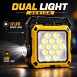 ⁦Lanterne de Camping LED Solaire et Rechargeable USB 40 LED + 2 COB - مصباح وكيشاف تخييم يدوي يعمل بالطاقة الشمسية بـ 4 وضعيات إضاءة⁩ - الصورة ⁦9⁩