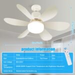 ⁦Ventilateur de Plafond Lumineux à Douille avec Télécommande 80w⁩ - الصورة ⁦6⁩
