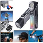 Lampe de Travail LED Multifonction T130 Éclairage Latéral RGB et Écran LCD - مصباح العمل الذكي متعدد الوظائف بمغناطيس