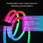 Bande LED RGB tube 360° numérique 3M 16mm USB 5V App Control - شريط إضاءة ملونة بطول 3 متر