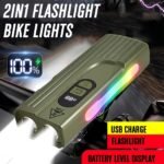 Lampe de Vélo Rechargeable Z-838 Multi-Fonction - Éclairage LED Puissant Lumière Latérale RGB - مصباح دراجة متعدد الوظائف مع إضاءة جانبية ملونة ومغناطيس قوي
