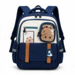 Sac à Dos Scolaire Style Kawaii Grand Volume avec Peluche Incluse Tissu Imperméable Bleu SACKDS04BLG - حقيبة مدرسية بتصميم كاوايي