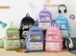 ⁦Sac à Dos Multifonctionnel Kawaii Grand Volume Imperméable et Résistant 5Pcs Bleu SACKDS10BL - حقيبة ظهر بعدة قطع بتصميم كاوايي⁩ - الصورة ⁦3⁩