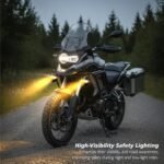 ⁦Projecteur LED Auxiliaire pour Moto et Scooter Double Couleur Blanc et Jaune Helmet Design 1Pcs - كشاف إضاءة لدراجات النارية بتصميم خوذة وإضاءة مزدوجة⁩ - الصورة ⁦6⁩