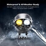 ⁦Projecteur LED Auxiliaire pour Moto et Scooter Double Couleur Blanc et Jaune Helmet Design 1Pcs - كشاف إضاءة لدراجات النارية بتصميم خوذة وإضاءة مزدوجة⁩ - الصورة ⁦5⁩