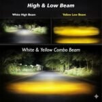 ⁦Projecteur LED Auxiliaire pour Moto et Scooter Double Couleur Blanc et Jaune Helmet Design 1Pcs - كشاف إضاءة لدراجات النارية بتصميم خوذة وإضاءة مزدوجة⁩ - الصورة ⁦7⁩