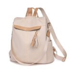 ⁦Sac à Dos Femme Élégant et Tendance Style Chic Couleur Beige SACKDS26BG - حقيبة ظهر نسائية عصرية بتصميم أنيق متعددة الاستخدامات⁩ - الصورة ⁦2⁩