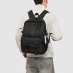 ⁦Sac à Dos Ergonomique et Imperméable Port USB Intégré Noir SACHM02N - حقيبة ظهر متعددة الوظائف للعمل والسفر مع منفذ شحن⁩ - الصورة ⁦6⁩