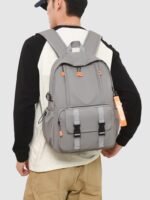 ⁦Sac à Dos Ergonomique et Imperméable Port USB Intégré Gris SACHM02G - حقيبة ظهر متعددة الوظائف للعمل والسفر مع منفذ شحن⁩ - الصورة ⁦2⁩