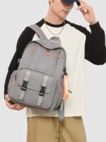 ⁦Sac à Dos Ergonomique et Imperméable Port USB Intégré Gris SACHM02G - حقيبة ظهر متعددة الوظائف للعمل والسفر مع منفذ شحن⁩ - الصورة ⁦7⁩