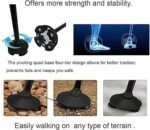 ⁦Canne de Marche Pliable avec Lampe LED Base Pivotante Quadruple Hauteur Réglable - عصا المشي القابلة للطي المزودة بإضاءة وقاعدة رباعية ثنائية التوازن⁩ - الصورة ⁦3⁩