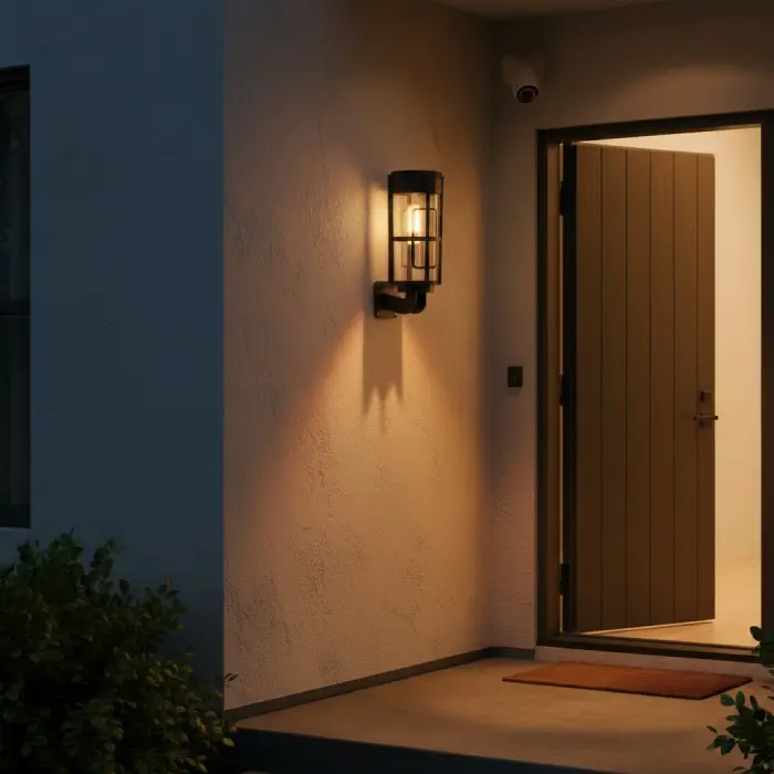 ⁦Éclairage Solaire de Jardin Extérieur avec Support Murale HW-1288B - مصابيح حدائق شمسية فاخرة إضاءة دافئة⁩ - الصورة ⁦6⁩