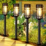 ⁦Éclairage Solaire de Jardin Extérieur avec Support Murale HW-1288B - مصابيح حدائق شمسية فاخرة إضاءة دافئة⁩ - الصورة ⁦10⁩