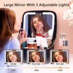 ⁦Trousse de Maquillage et Voyage avec Miroir LED Intégré 3 Modes de Lumière - حقيبة تنظيم المكياج والسفر مع مرآة مضيئة⁩ - الصورة ⁦4⁩