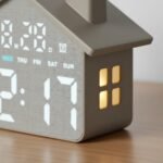 ⁦Horloge Réveil Numérique LED en Forme de Maison Double Alarme Veilleuse Douce GH8063 - ساعة منبه رقمية بتصميم منزل أنيق مع إضاءة ليلية وشاشة كاملة⁩ - الصورة ⁦4⁩