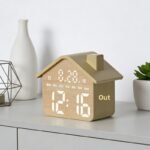 ⁦Horloge Réveil Numérique LED en Forme de Maison Double Alarme Veilleuse Douce GH8063 - ساعة منبه رقمية بتصميم منزل أنيق مع إضاءة ليلية وشاشة كاملة⁩ - الصورة ⁦5⁩