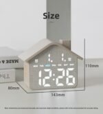 ⁦Horloge Réveil Numérique LED en Forme de Maison Double Alarme Veilleuse Douce GH8063 - ساعة منبه رقمية بتصميم منزل أنيق مع إضاءة ليلية وشاشة كاملة⁩ - الصورة ⁦7⁩