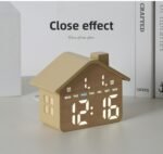 ⁦Horloge Réveil Numérique LED en Forme de Maison Double Alarme Veilleuse Douce GH8063 - ساعة منبه رقمية بتصميم منزل أنيق مع إضاءة ليلية وشاشة كاملة⁩ - الصورة ⁦8⁩