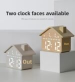 ⁦Horloge Réveil Numérique LED en Forme de Maison Double Alarme Veilleuse Douce GH8063 - ساعة منبه رقمية بتصميم منزل أنيق مع إضاءة ليلية وشاشة كاملة⁩ - الصورة ⁦10⁩