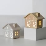 Horloge Réveil Numérique LED en Forme de Maison Double Alarme Veilleuse Douce GH8063 - ساعة منبه رقمية بتصميم منزل أنيق مع إضاءة ليلية وشاشة كاملة