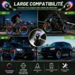 Lumières LED pour Valve de Pneu Étanche Capteur de Mouvement Auto Décoration et Sécurité - أضواء صمام العجلات المضيئة للسيارات والدراجات - الصورة 6