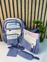 ⁦Sac à Dos Multifonctionnel Kawaii Grand Volume Imperméable et Résistant 5Pcs Bleu SACKDS10BL - حقيبة ظهر بعدة قطع بتصميم كاوايي⁩ - الصورة ⁦2⁩