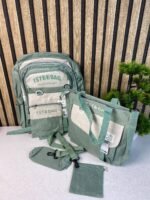 ⁦Sac à Dos Multifonctionnel Kawaii Grand Volume Imperméable et Résistant 5Pcs Vert SACKDS10VR - حقيبة ظهر بعدة قطع بتصميم كاوايي⁩ - الصورة ⁦2⁩