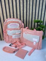 Sac à Dos Multifonctionnel Kawaii Grand Volume Imperméable et Résistant 5Pcs Rose SACKDS10RS - حقيبة ظهر بعدة قطع بتصميم كاوايي - الصورة 3