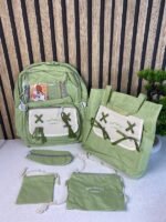 ⁦Sac à Dos Multifonctionnel Kawaii Grand Volume Imperméable et Résistant 5Pcs Vert SACKDS11VR - حقيبة ظهر بعدة قطع بتصميم كاوايي⁩ - الصورة ⁦2⁩