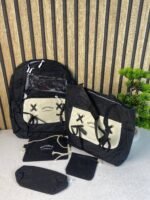 ⁦Sac à Dos Multifonctionnel Kawaii Grand Volume Imperméable et Résistant 5Pcs Noir SACKDS11N - حقيبة ظهر بعدة قطع بتصميم كاوايي⁩ - الصورة ⁦2⁩