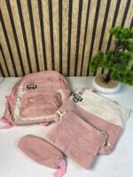 ⁦Sac à Dos Multifonctionnel Kawaii Grand Volume Imperméable et Résistant 4Pcs Rose SACKDS12RS - حقيبة ظهر بعدة قطع بتصميم كاوايي⁩ - الصورة ⁦2⁩
