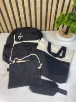 ⁦Sac à Dos Multifonctionnel Kawaii Grand Volume Imperméable et Résistant 4Pcs Noir SACKDS12N - حقيبة ظهر بعدة قطع بتصميم كاوايي⁩ - الصورة ⁦2⁩