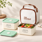 Ensemble Boîte à Lunch en Acier Inoxydable 2Pcs avec Sac Isotherme - طقم علب حفظ الطعام والوجبات من الاينوكس مع حقيبة حرارية عازلة