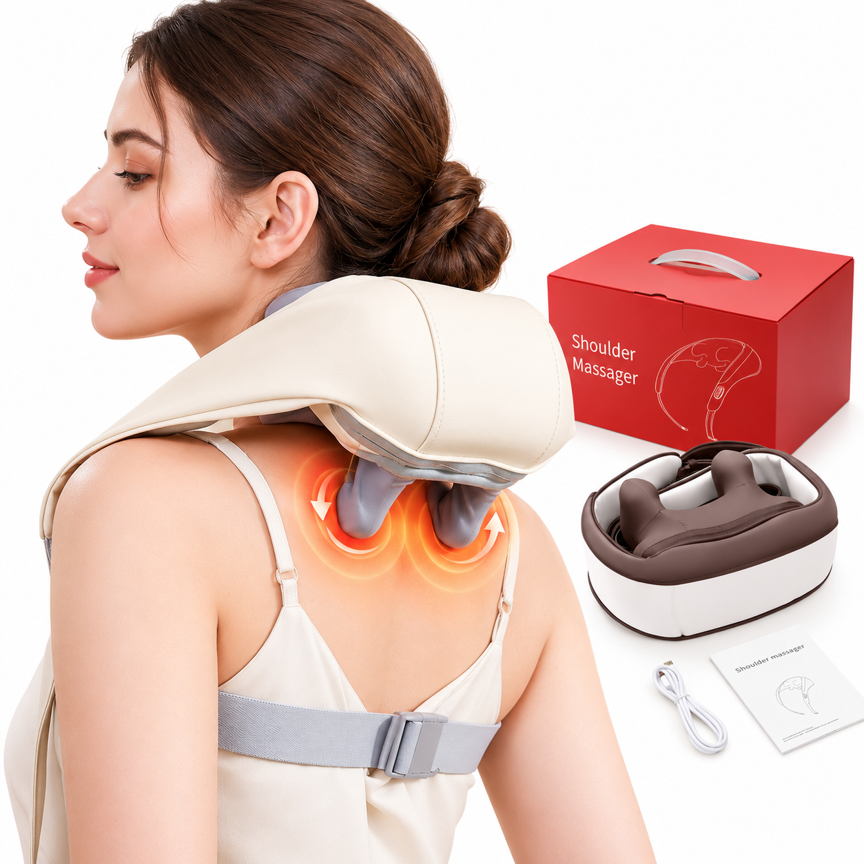 Appareil de Massage Sans Fil pour Cou et Épaules avec Chaleur Apaisante SH-168 - جهاز مساج الرقبة والكتفين اللاسلكي مع خاصية التسخين Appareil de Massage Sans Fil pour Cou et Épaules avec Chaleur Apaisante SH-168 - جهاز مساج الرقبة والكتفين اللاسلكي مع خاصية التسخين