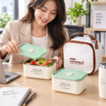 Ensemble Boîte à Lunch en Acier Inoxydable 2Pcs avec Sac Isotherme - طقم علب حفظ الطعام والوجبات من الاينوكس مع حقيبة حرارية عازلة