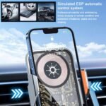 Support Téléphone Voiture avec Chargeur Sans Fil 15W Modèle C10 Design Transparent - حامل هاتف للسيارة مع شاحن لاسلكي سريع 15 واط موديل