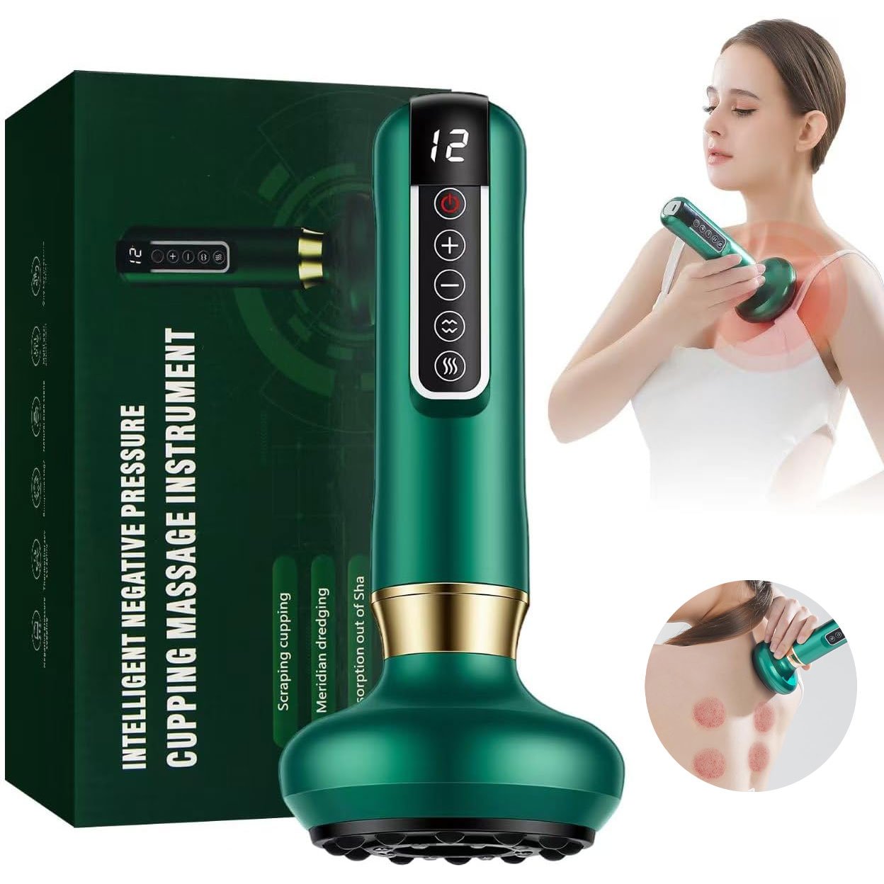 Appareil de Massage GuaSha Ventouse Électrique Rechargeable USB, Chauffant et Anti-Cellulite - جهاز مساج الغواشا والحجامة الكهربائي Appareil de Massage GuaSha Ventouse Électrique Rechargeable USB, Chauffant et Anti-Cellulite - جهاز مساج الغواشا والحجامة الكهربائي