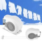Double Corde à Linge Rétractable Automatique 30m Fixation Murale 2 Lignes Indépendantes - حبل غسيل أوتوماتيكي مزدوج قابل للسحب بطول 30 متراً (15×2)