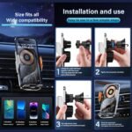 Support Téléphone Voiture avec Chargeur Sans Fil 15W Modèle C10 Design Transparent - حامل هاتف للسيارة مع شاحن لاسلكي سريع 15 واط موديل