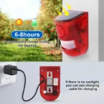 Alarme Solaire Anti-Vol avec Détecteur de Mouvement et Sirène 129dB – جهاز إنذار شمسي ضد السرقة والحيوانات مع كاشف حركة وصفارة قوية